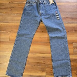 Levi's 501 Blue Straight Jeans Classic Style
